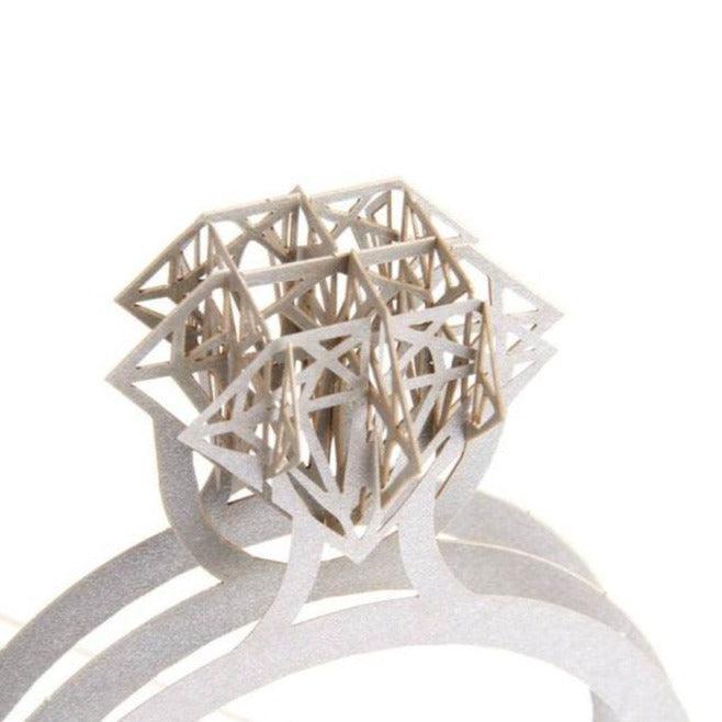 Diamond Engagement Ring 3D Pop-Up Congratulations Card - Lasercutwraps Shop