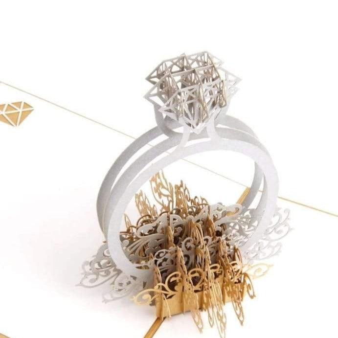 Diamond Engagement Ring 3D Pop-Up Congratulations Card - Lasercutwraps Shop