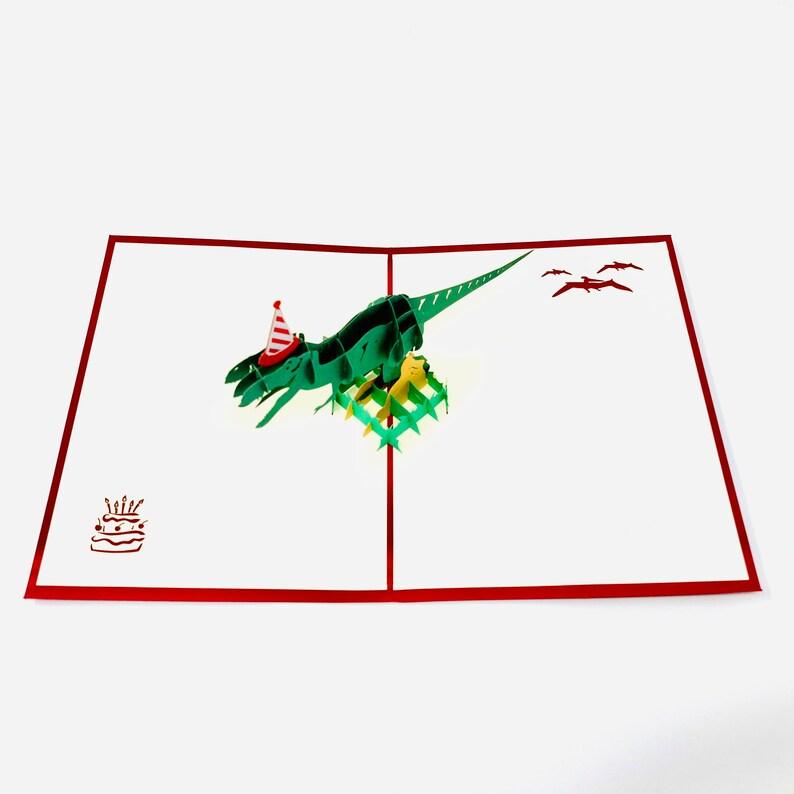 T-Rex Dinosaur Handmade 3D Pop Up Bithday Card - Lasercutwraps Shop