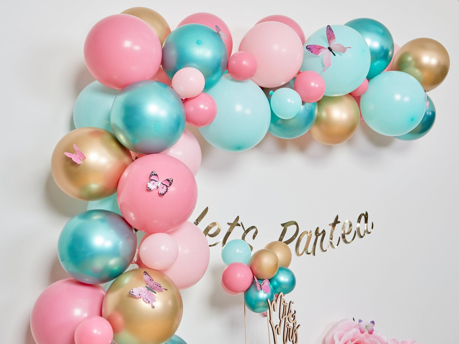 Pastel Balloon Garland, Pink Balloon Arch, Alice in Wonderworld Balloon Arch, Spring Balloon Garland, Pastel Balloon Garland - Lasercutwraps Shop