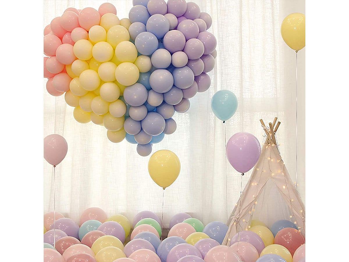 10 Inch Pastel Rainbow Balloon 100 Pack,Balloon for Happy Birthday Party, Candy Colored Balloon for Baby Shower, Kids, Adults, Children's - Lasercutwraps Shop