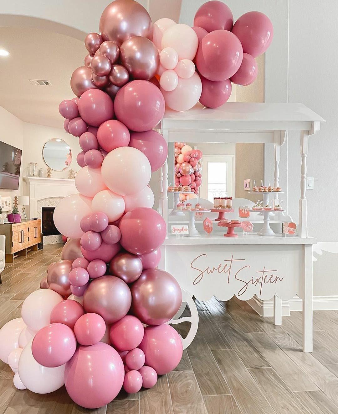 119pcs Peach Pink Balloon Arch Garland Kit Rose Gold Chrome Latex ,Wed –  Lasercutwraps Shop