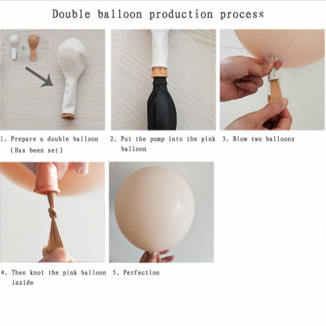 124 Boho neutral balloon garland Double Stuffed for Bridal Shower, baby shower, boho parties, blush, Apricot, pink ,balloon Garland kit - Lasercutwraps Shop