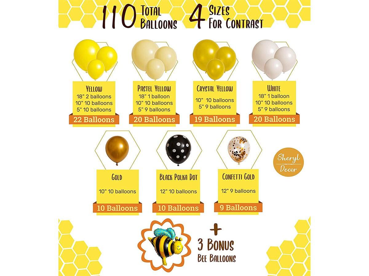 Bee Balloon Garland Kit Arch Bumble Bee Balloons for What Will It Bee Gender Reveal Party Supplies & Baby Shower Decorations - Lasercutwraps Shop