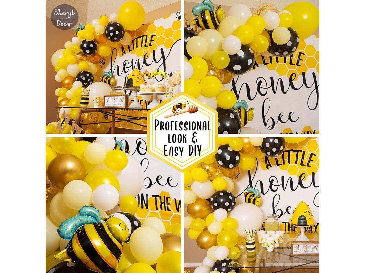 Bee Balloon Garland Kit Arch Bumble Bee Balloons for What Will It Bee Gender Reveal Party Supplies & Baby Shower Decorations - Lasercutwraps Shop