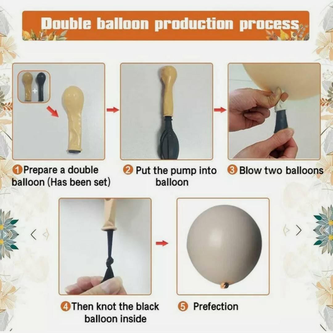 87X Balloon Arch Garland Doubled Apricot Coffee Brown Wedding Birthday decoration - Lasercutwraps Shop