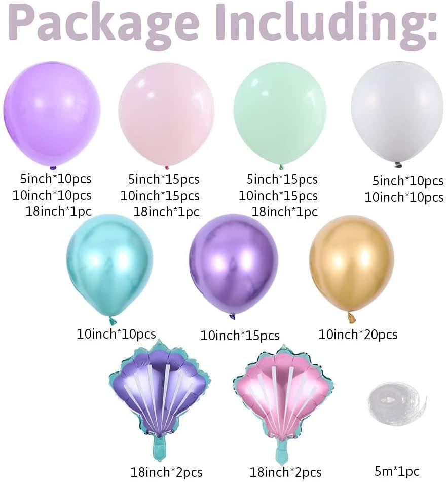 150pcs Mermaid Tail Balloon Garland Arch Kit, Mermaid Theme Girl Birthday Party Decorations - Lasercutwraps Shop