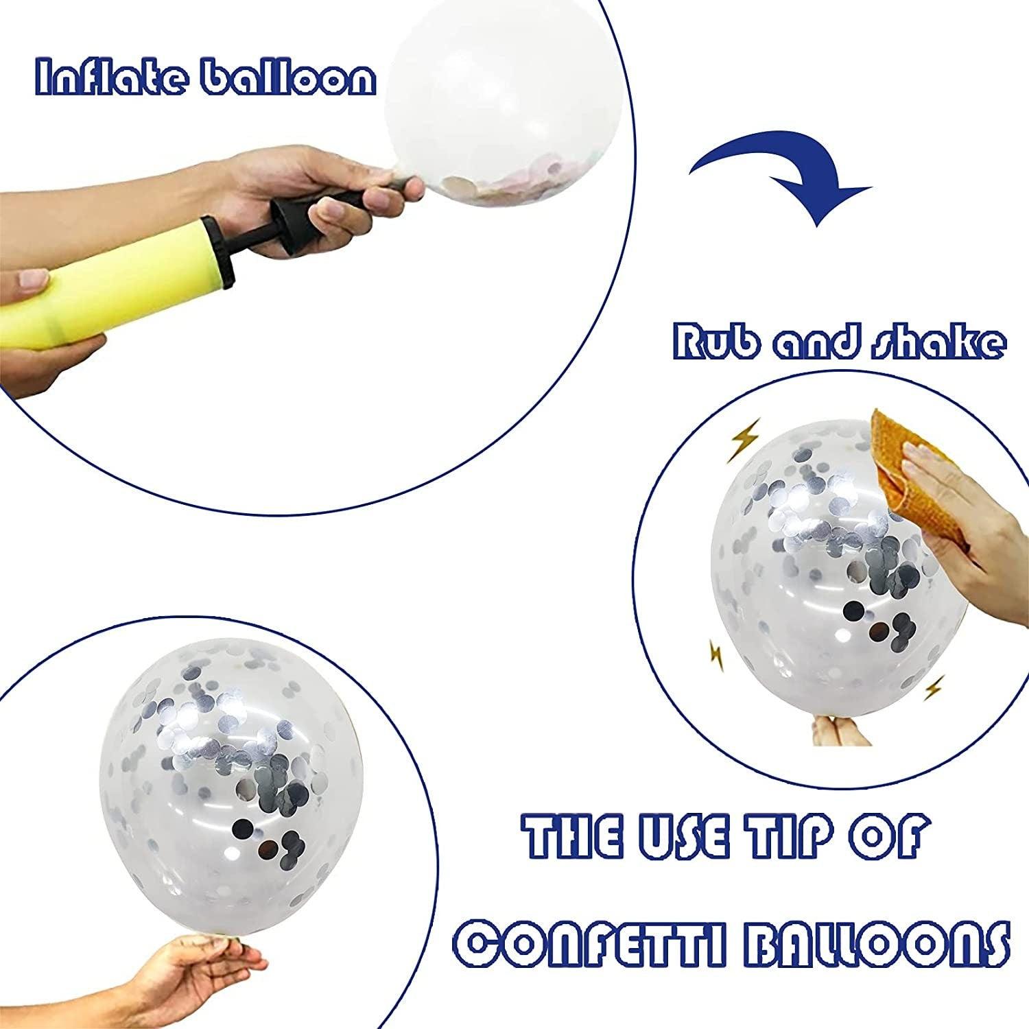 125 Pack Navy Silver White Confetti Balloons with Balloon Accessories for Graduation Party Baby Shower Wedding Birthday Party Engagement - Lasercutwraps Shop