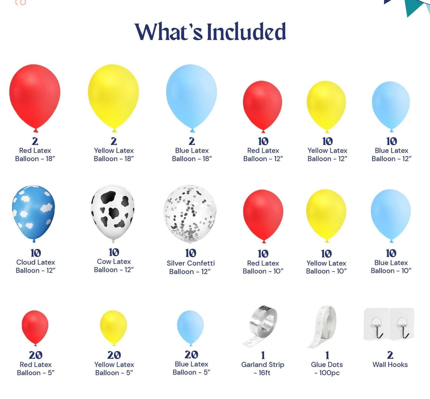 160 Pcs- Toy Inspired Story Balloon Garland Kit | Toy Story Theme Party Supplies & Best Decorations for Birthday Party - Lasercutwraps Shop