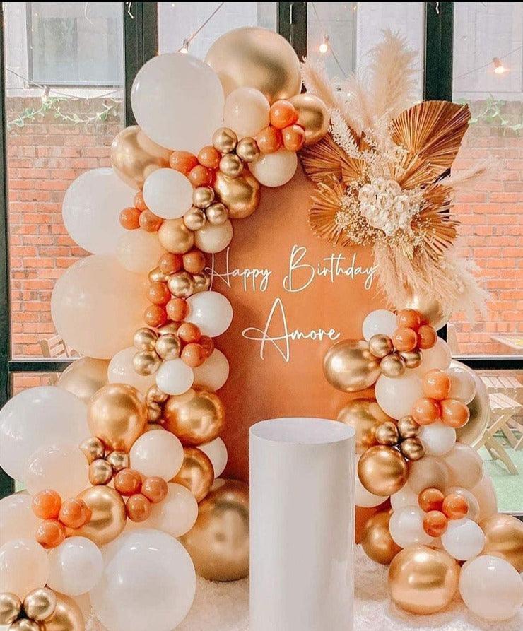 Orange with Gold Balloon Garland Arch Kit-Cream White Orange Gold Balloons for Wedding Decoration Baby Shower Decorations Birthday Party - Lasercutwraps Shop