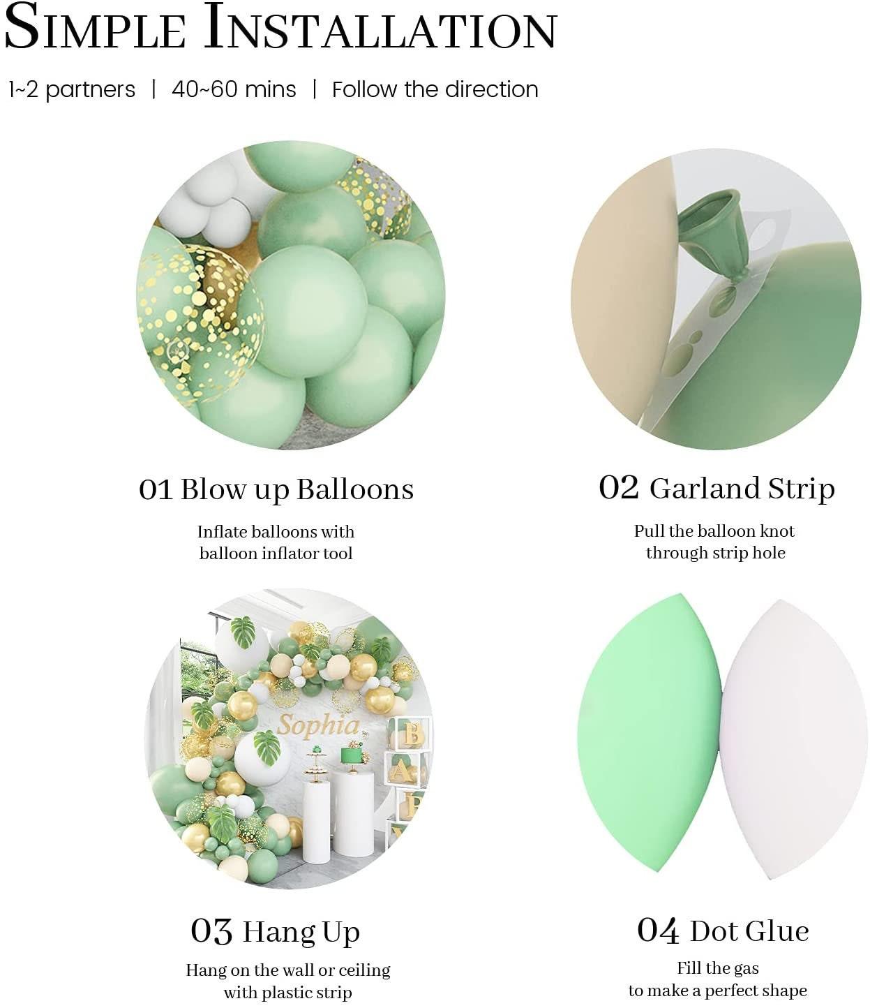 140 Pcs,Sage Green Balloon Garland ,Baby Shower Decorations Olive Green Gold Metallic White Gold Confetti Nude Balloon Arch for Birthday - Lasercutwraps Shop