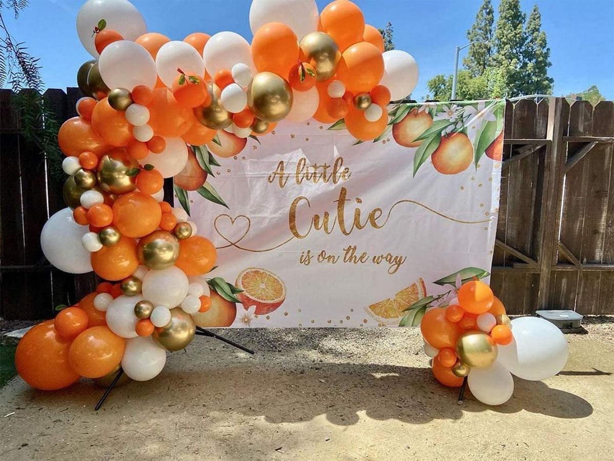 Orange with Gold Balloon Garland Arch Kit-Cream White Orange Gold Balloons for Wedding Decoration Baby Shower Decorations Birthday Party - Lasercutwraps Shop
