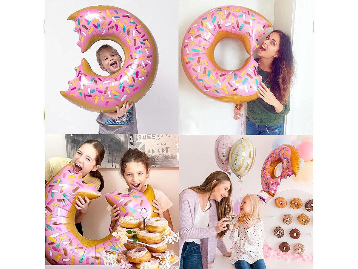 169pcs Macaron Donut Balloon Garland Arch Kit with Green, Purple, Yellow, Pink, Blue Pastel Balloons, Donuts Star Foil Balloons - Lasercutwraps Shop