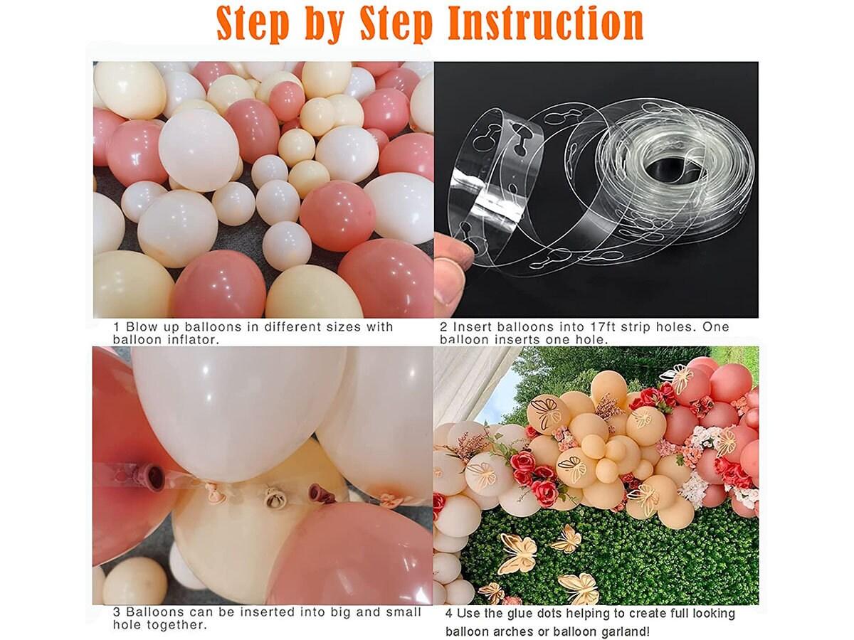 DIY Matte Boho Dusty Pink and Blush Balloon Garland,Pastel Butterfly Garden Tea Woodland Fairy 1st Birthday Baptism (Dusty Pink and Peach) - Lasercutwraps Shop