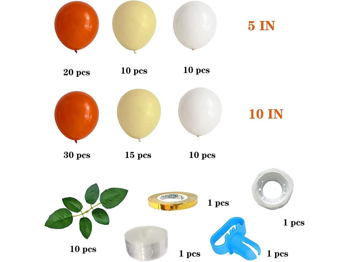 Little Cutie Baby Shower Balloons Decorations Orange Yellow White Balloon Garland Arch kit with Artificial Rose Leaves for Birthday Party - Lasercutwraps Shop