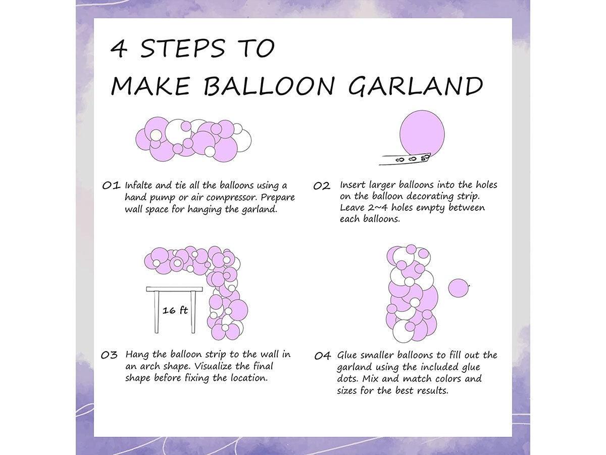 Purple Balloon Garland Kit 150 Pcs, Baby Shower Decorations for Girl with 12 Pcs Butterfly Stickers Lavender Chrome Silver Confetti Balloon - Lasercutwraps Shop