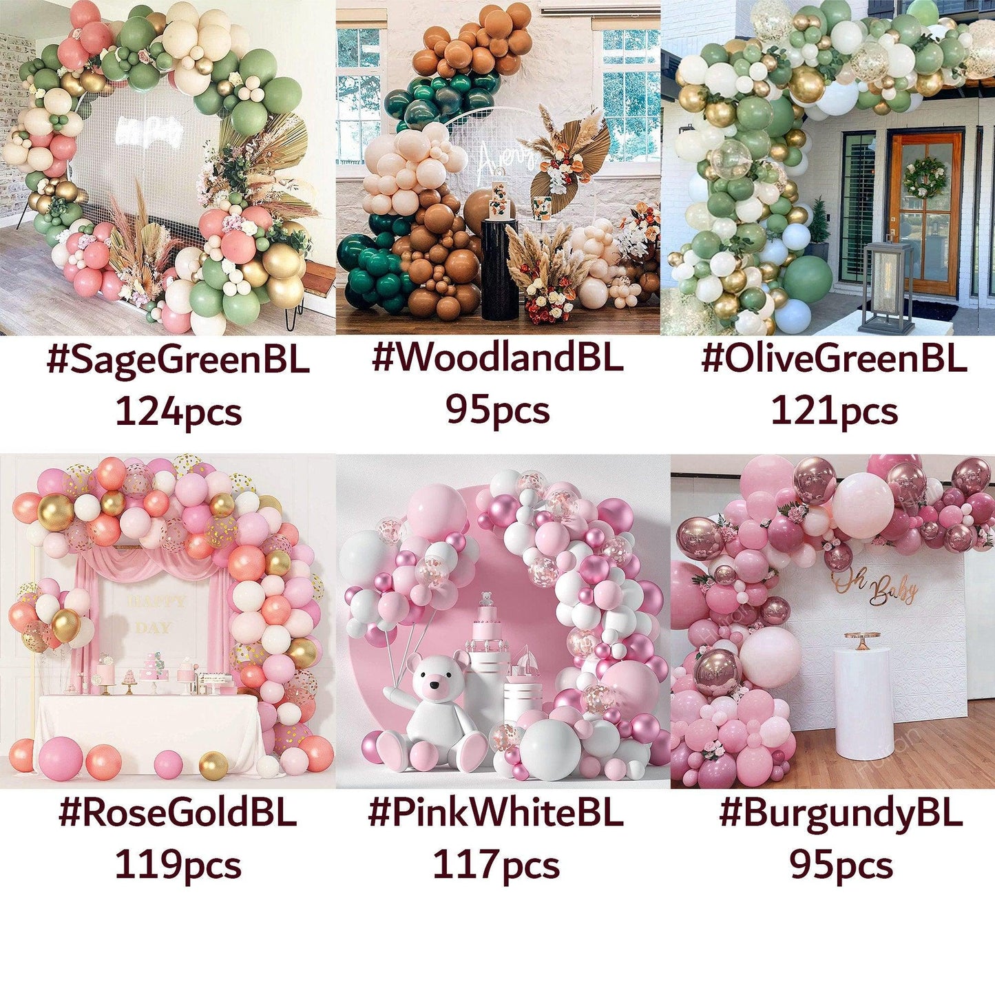 124pcs Sage Green Blush Pink Balloon Garland Arch Kit, Jungle Safari Theme Balloon Arch Decoration, Gender Reveal Baby Shower |SageGreenBL - Lasercutwraps Shop