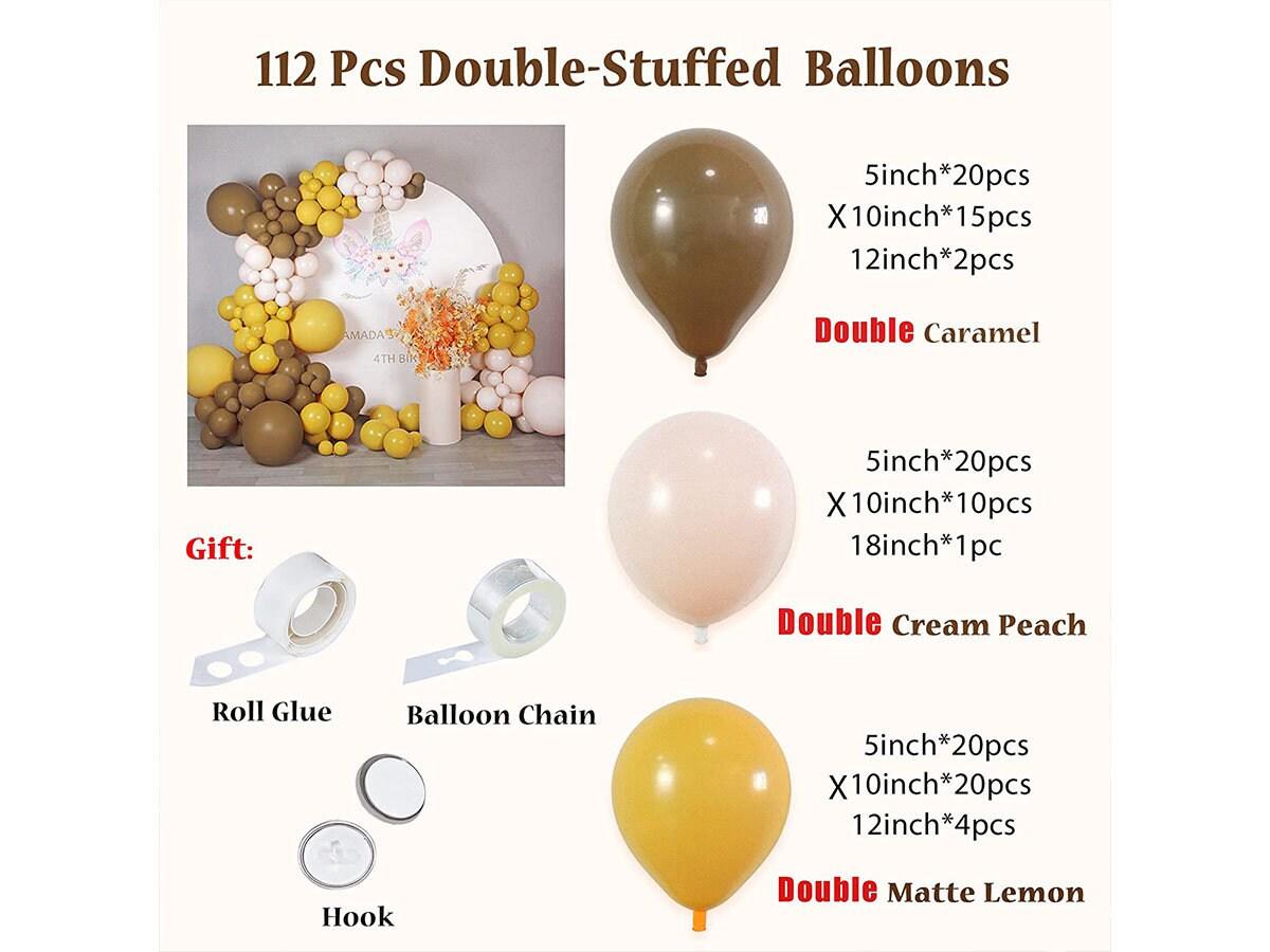 Lemon Balloon Garland Kit Caramel Coffee Balloons 112 Pcs DoubleStuff