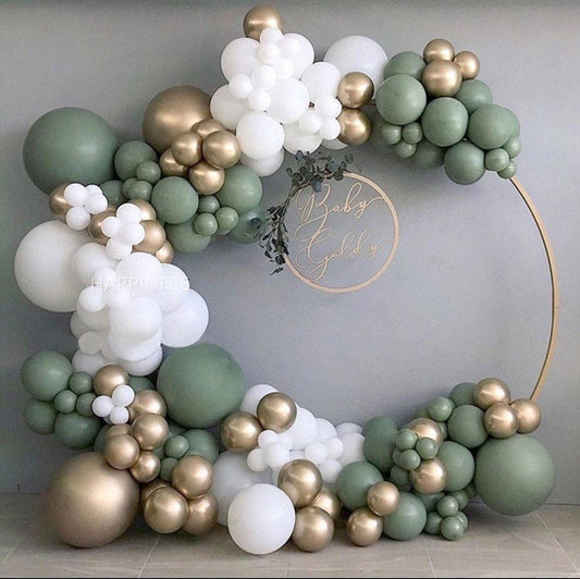 137pcs Olive Green Balloon Garland Arch Kit White Gold Balloons Retro for Wedding Birthday Balloons Baby Shower - Lasercutwraps Shop
