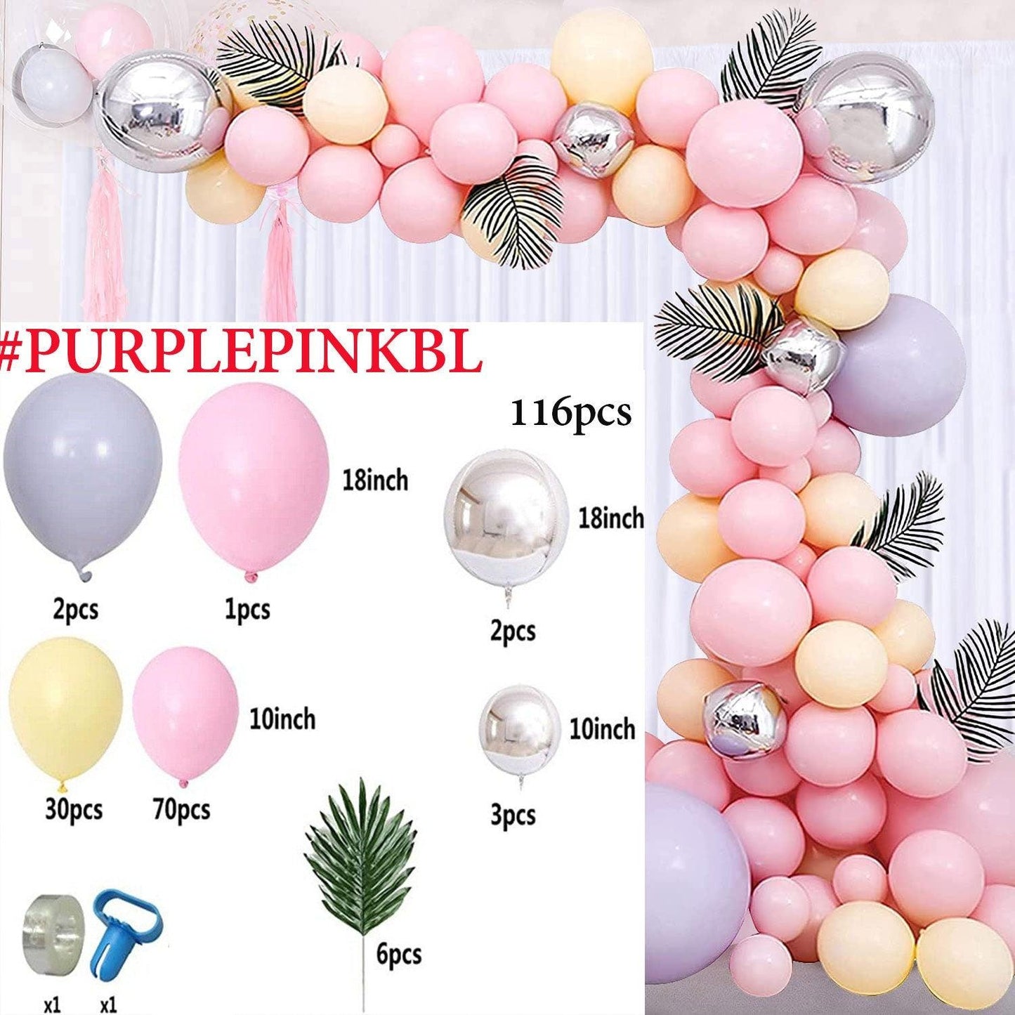 117pcs Pastel Pink Balloon Garland Arch Kit, Pink White Baby Girl Balloon Arch Decoration, Gender Reveal Baby Shower Balloon - Lasercutwraps Shop