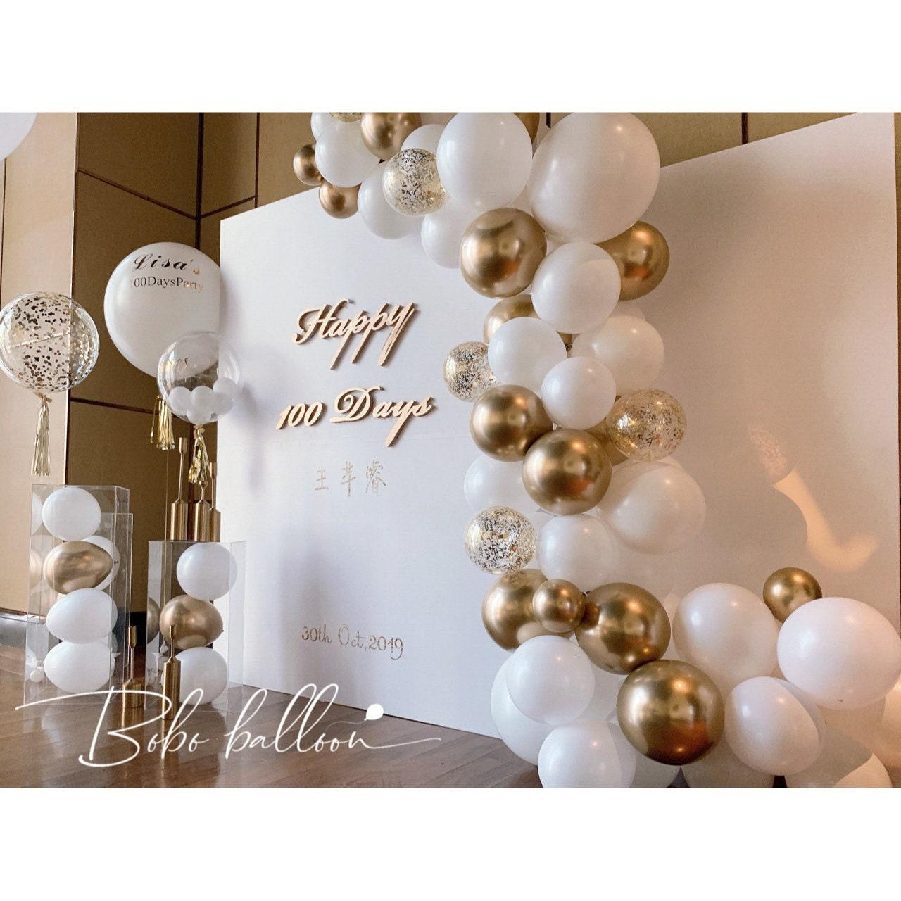 120pcs Gold White Confetti Balloon Garland Kit for Birthday Baby Shower Boho Balloon Arch Decoration, Party Balloon Backdrop - Lasercutwraps Shop