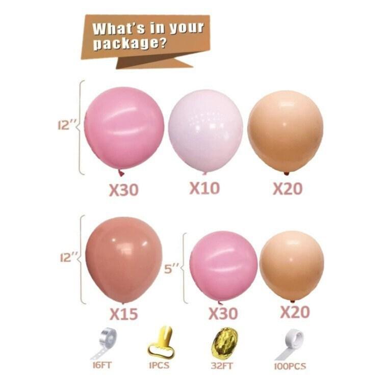 129pcs Nude Boho Balloon Garland Kit, Boho 1st Birthday Party Balloon, Baby Shower Balloons Girls, Boho Wedding Balloon Arch - Lasercutwraps Shop