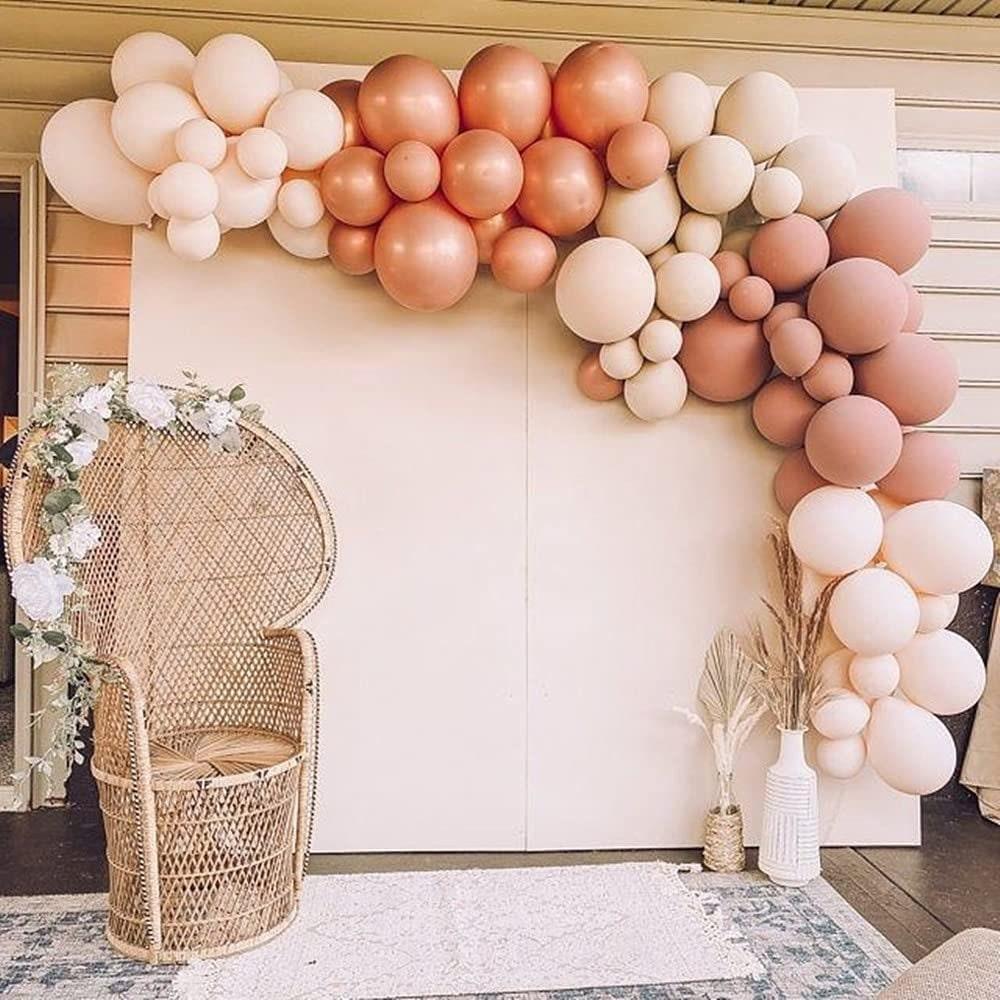 129pcs Nude Boho Balloon Garland Kit, Boho 1st Birthday Party Balloon, Baby Shower Balloons Girls, Boho Wedding Balloon Arch - Lasercutwraps Shop