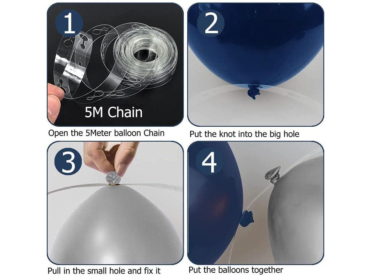 Blue Metallic Silver Balloon Garland Arch Kit 159PCS Balloons for Wedding, Proposal, Bride Shower, Single Party, Garden - Lasercutwraps Shop