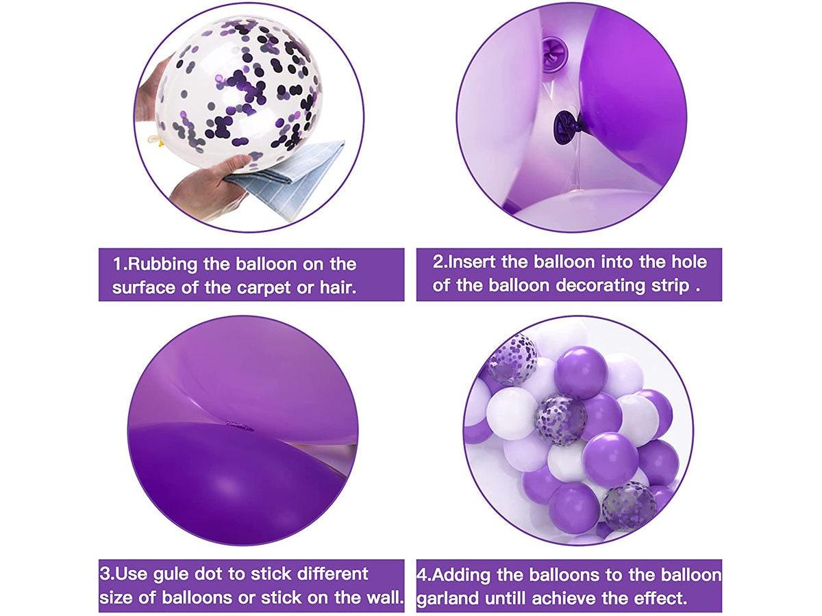 Purple Balloon Garland Arch Kit 104pcs Purple Party Decorations With Purple Confetti Balloons for Baby Shower Birthday Wedding Party Decorat - Lasercutwraps Shop