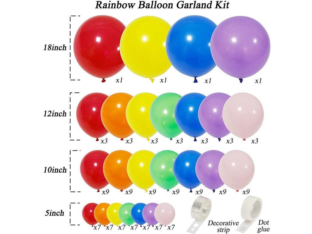 Rainbow Balloons Garland Arch Kit Mixed Size Assorted Color Balloons for Birthday Party Baby Shower Wedding Decorations - Lasercutwraps Shop
