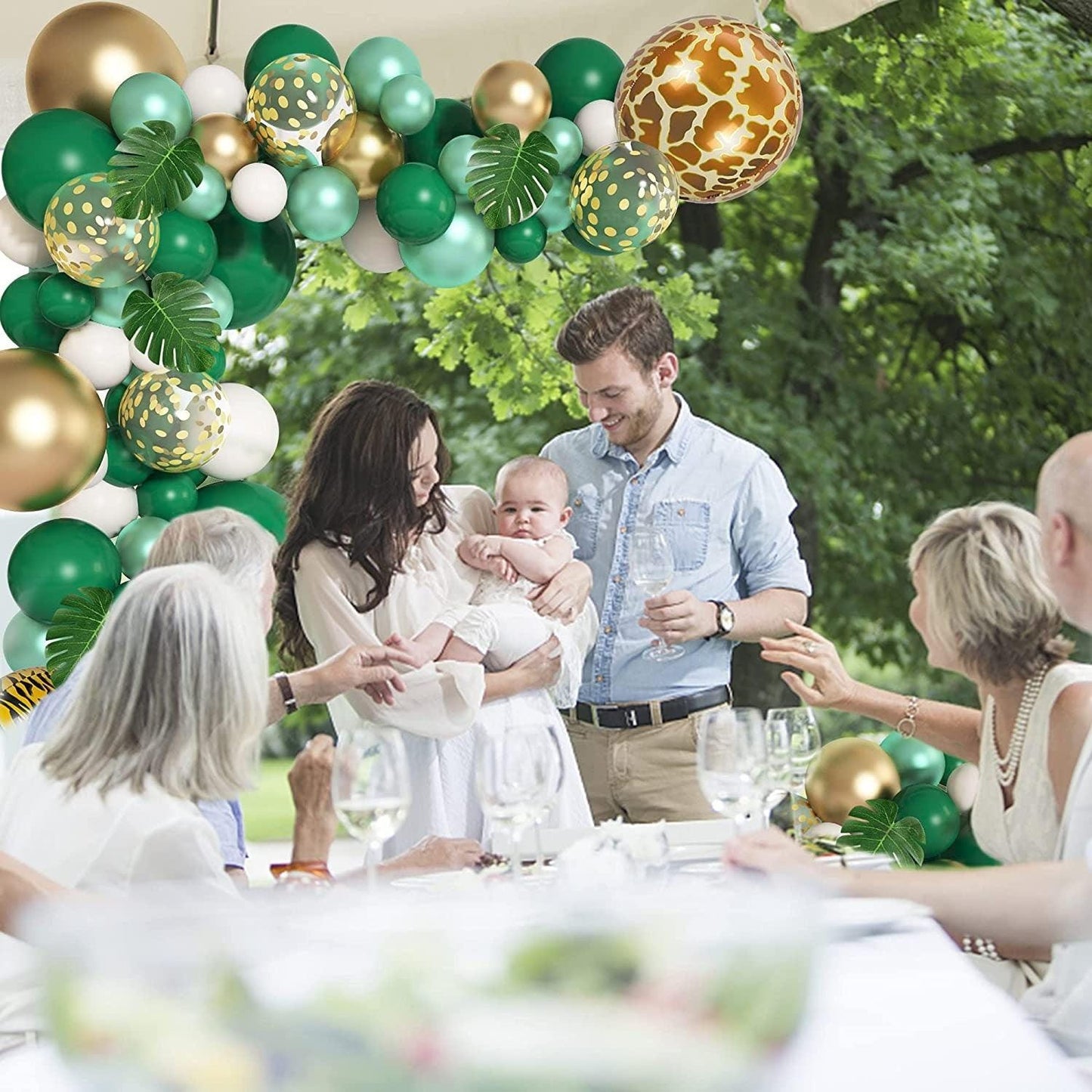 Jungle Safari Party Balloons Garland Arch Kit Tropical Palm Leaves for Animal Wedding Birthday Party Baby Shower for Boys Girls Supplies - Lasercutwraps Shop