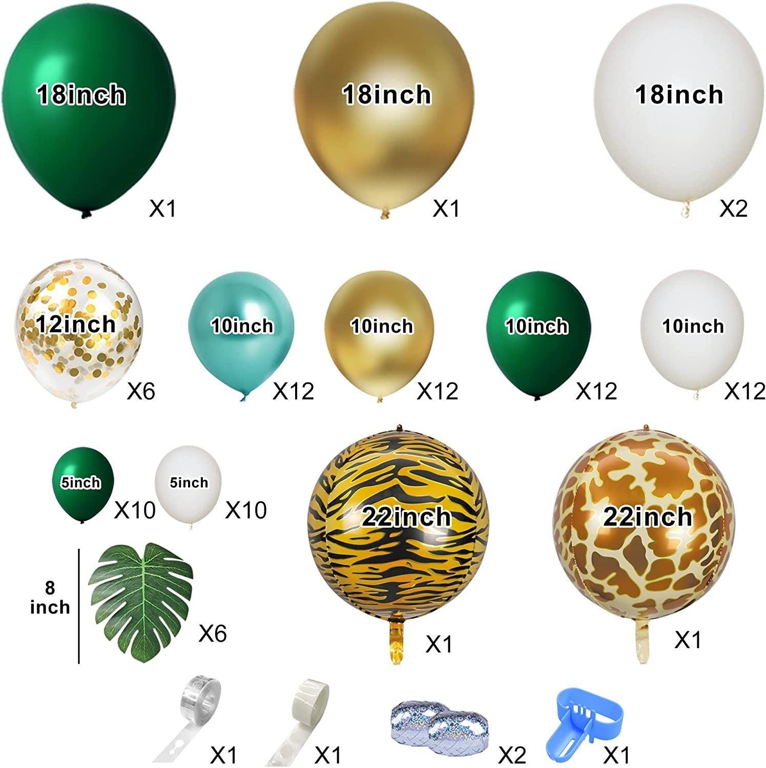 Jungle Safari Party Balloons Garland Arch Kit Tropical Palm Leaves for Animal Wedding Birthday Party Baby Shower for Boys Girls Supplies - Lasercutwraps Shop