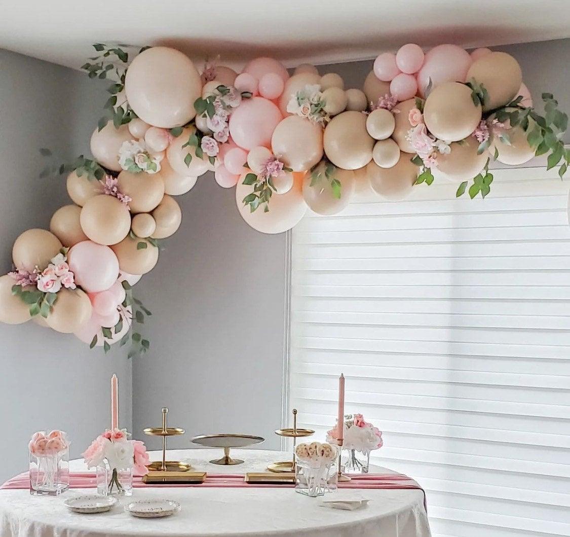 124 Boho neutral balloon garland Double Stuffed for Bridal Shower, baby shower, boho parties, blush, Apricot, pink ,balloon Garland kit - Lasercutwraps Shop