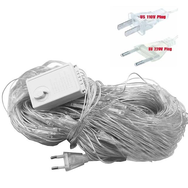 6x4m Net String Lights 880 LEDs Fishing Net String Lights Warm White Cold White Multi Color Waterproof Party Christmas Tree Wedding Patio Home Décor - Lasercutwraps Shop