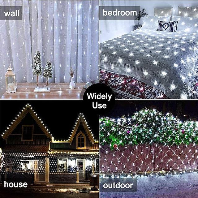 6x4m Net String Lights 880 LEDs Fishing Net String Lights Warm White Cold White Multi Color Waterproof Party Christmas Tree Wedding Patio Home Décor - Lasercutwraps Shop