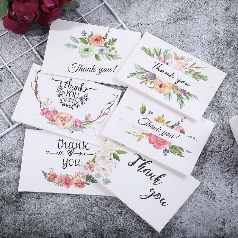 Thank You Cards With Envelopes 48 Bulk - Simple Floral Thank You Cards 6 Design 4 X 6 Inch - Lasercutwraps Shop