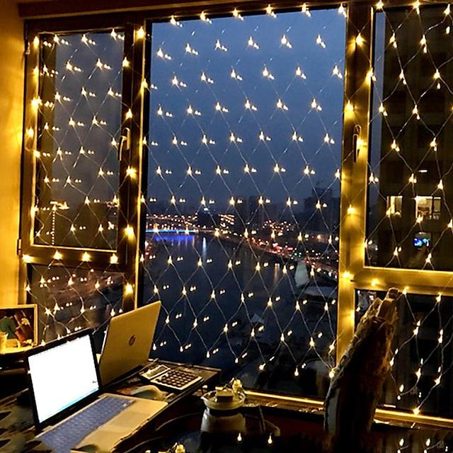 6x4m Net String Lights 880 LEDs Fishing Net String Lights Warm White Cold White Multi Color Waterproof Party Christmas Tree Wedding Patio Home Décor - Lasercutwraps Shop