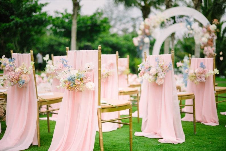 5pcs Classical White Chair Sash White Pink Blue Chiffon Chiavari Chair Sash, Chair Cover Draping, Wedding Chair Sashes Chair Decoration Wedding - Lasercutwraps Shop