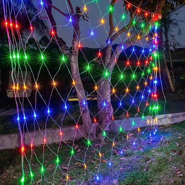 6x4m Net String Lights 880 LEDs Fishing Net String Lights Warm White Cold White Multi Color Waterproof Party Christmas Tree Wedding Patio Home Décor - Lasercutwraps Shop