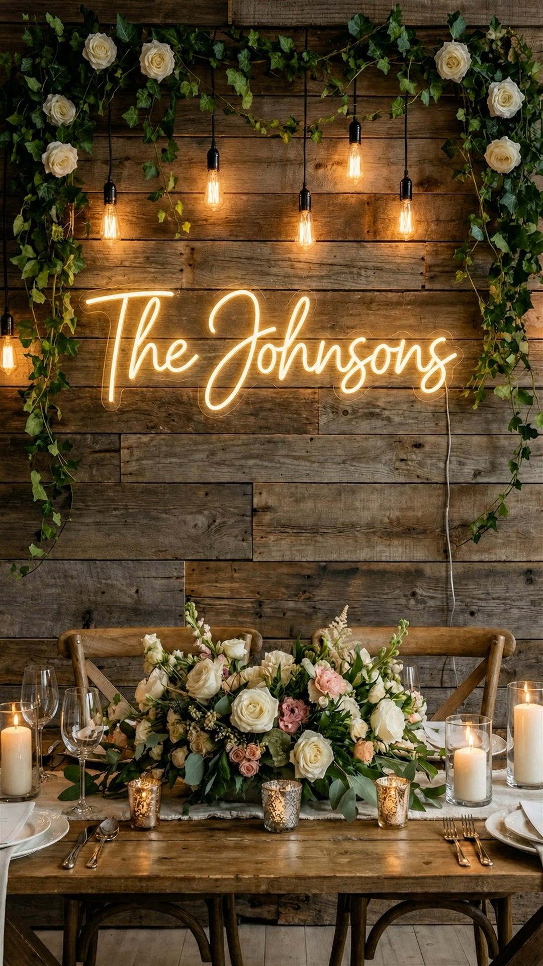 Personalized LED Neon Sign | Custom Wedding Backdrop & Reception Decor