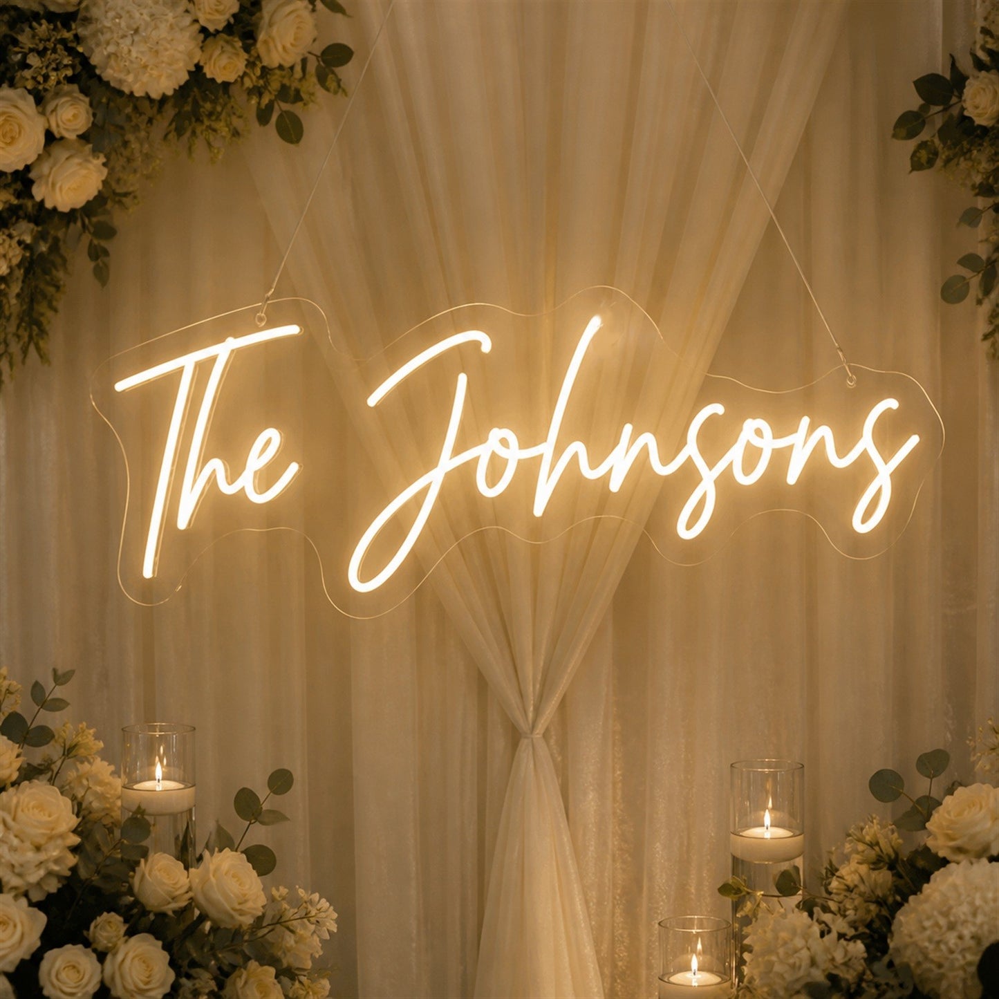 Personalized LED Neon Sign | Custom Wedding Backdrop & Reception Decor