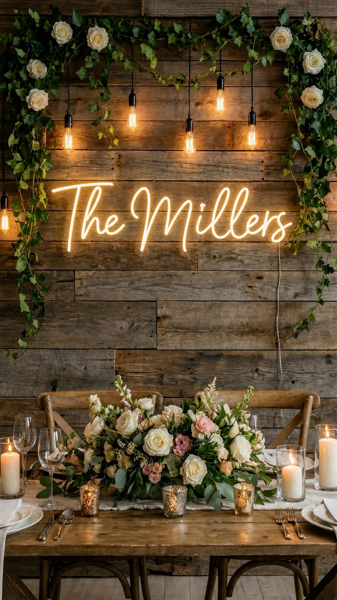 Personalized Neon Wedding Sign | Custom Names or Text for Photo Moments