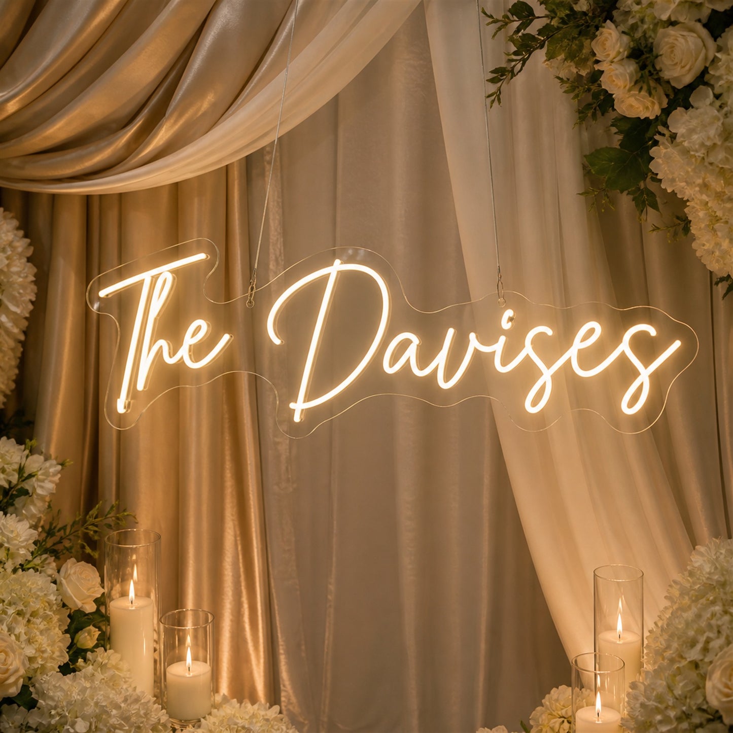 Custom Wedding LED Neon Sign | Personalized Cake Table & Reception Decor