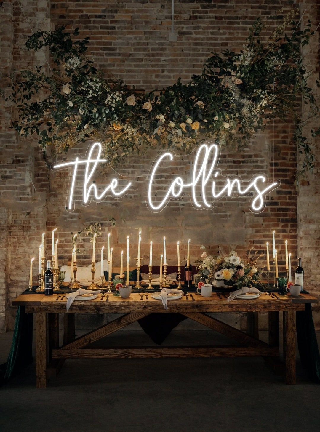 Custom Last Name in Neon Lights, Custom LED Neon Sign Customizable for Wedding Bar Salon Beauty Business Light Up Name Sign