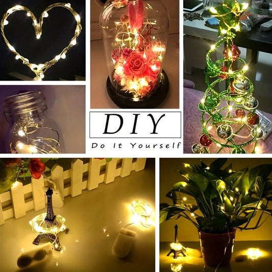 12pcs Warm White Fairy Lights String - 20 LEDs Powered By Battery Silvery Wire