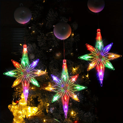 3pcs, Window Decor Polaris Sucker String Lights, Battery Operated, Christmas Decorations