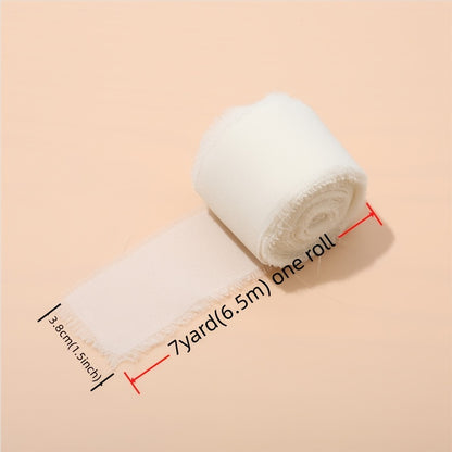 1.5inch*7yard Chiffon Ribbon Handmade Frayed Edge Assorted Ribbons for Gift Wrapping Bridal Bouquets a