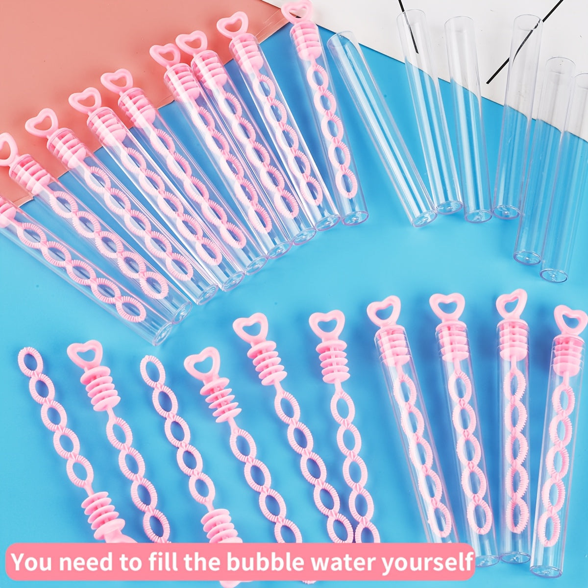 Pink Heart 5-Hole Bubble Wand (No Liquid Included) - Children's Party Favor Pack, Holiday Party Supplies
