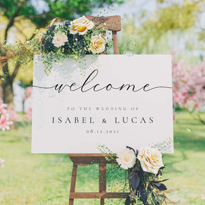 Modern Script Wedding Welcome Sign Template, Ceremony Sign Reception Sign Printable, Instant Download, Editable and Customizable - Lasercutwraps Shop