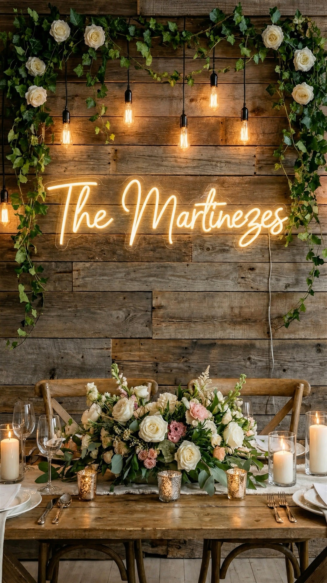 Custom Neon Sign for Wedding Receptions | Personalized LED Reception Bar Area Decor